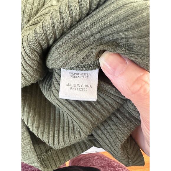 Lovers & Friends Army Green Square Neck Thin Strap Rib Knit Bodycon Mini Small - Picture 9 of 14